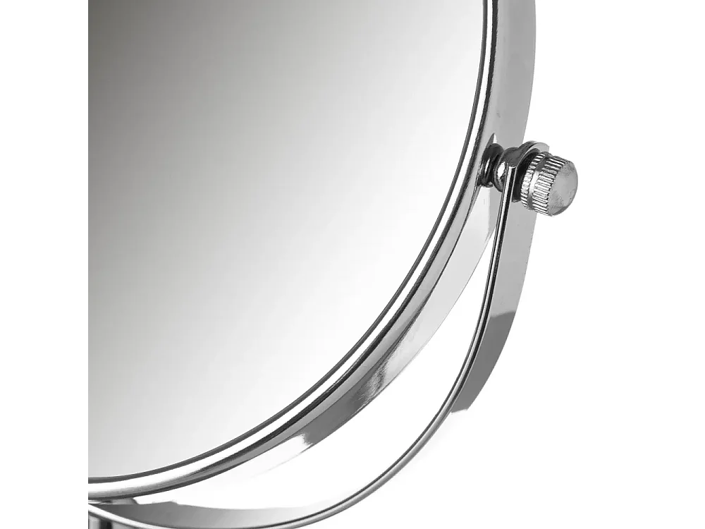 Lot de 2 miroir grossissant double face x5 sur pied en verre/métal argenté - Diamètre 17 x Hauteur 35 cm