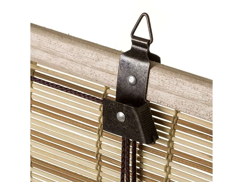 Store enrouleur retrousser en bambou coloris beige, store à rouleau aveugle, rideau occultant - Longueur 180 x Profondeur 90 x Hauteur 2.5 cm