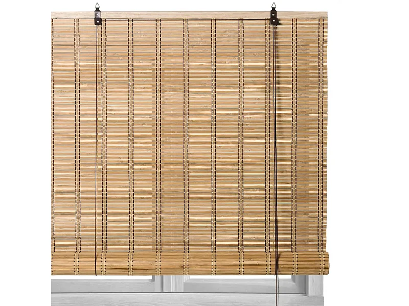Store enrouleur retrousser de fenêtre en bambou naturel,store à rouleau aveugle,rideau occultant-Longueur 180 x Profondeur 90 x Hauteur 2.5 cm