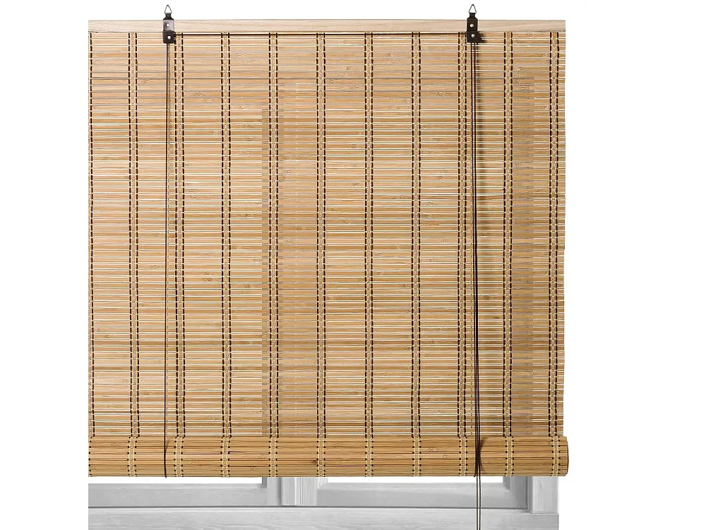 Store enrouleur retrousser de fenêtre en bambou naturel,store à rouleau aveugle,rideau occultant-Longueur 180 x Profondeur 90 x Hauteur 2.5 cm