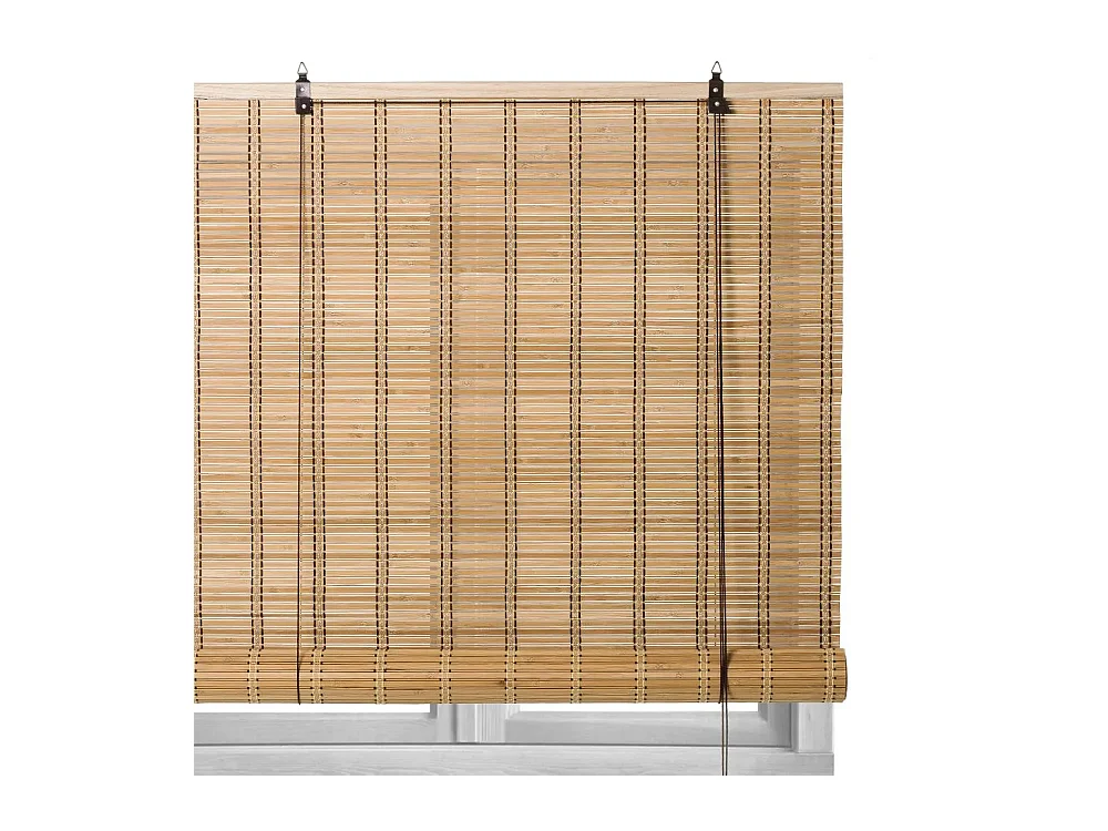 Store enrouleur retrousser de fenêtre en bambou naturel,store à rouleau aveugle,rideau occultant-Longueur 180 x Profondeur 90 x Hauteur 2.5 cm
