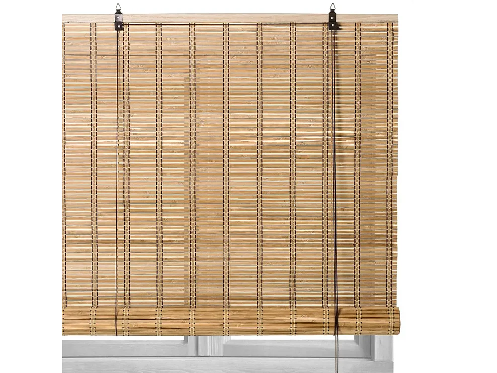 Store enrouleur retrousser de fenêtre en bambou naturel,store à rouleau aveugle,rideau occultant-Longueur 180 x Profondeur 90 x Hauteur 2.5 cm