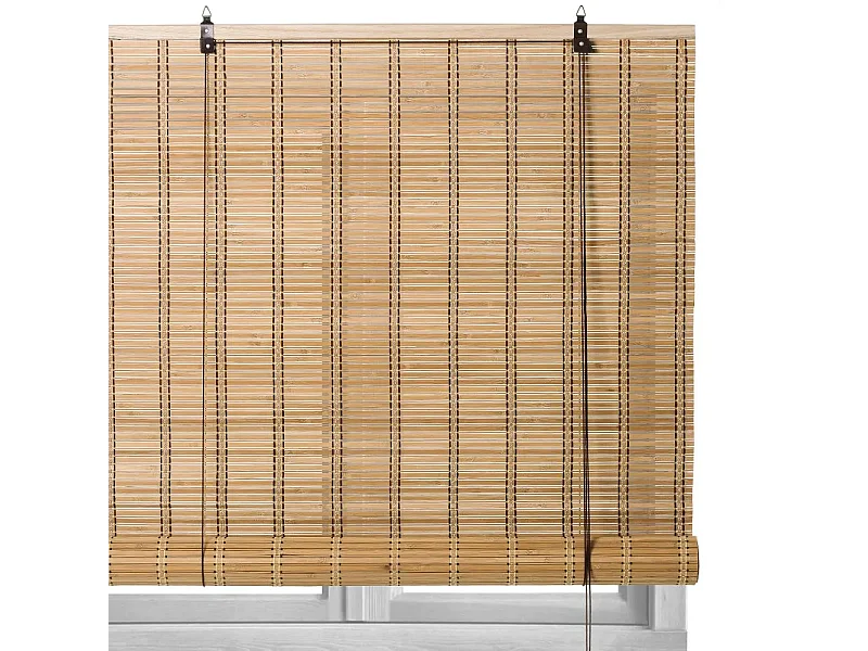 Store enrouleur retrousser de fenêtre en bambou naturel,store à rouleau aveugle,rideau occultant-Longueur 180 x Profondeur 90 x Hauteur 2.5 cm