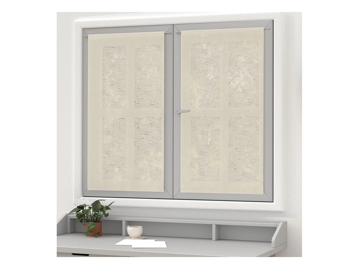 Paire de brise bise lin 60x160 cm LINEN naturel, par Soleil d'Ocre