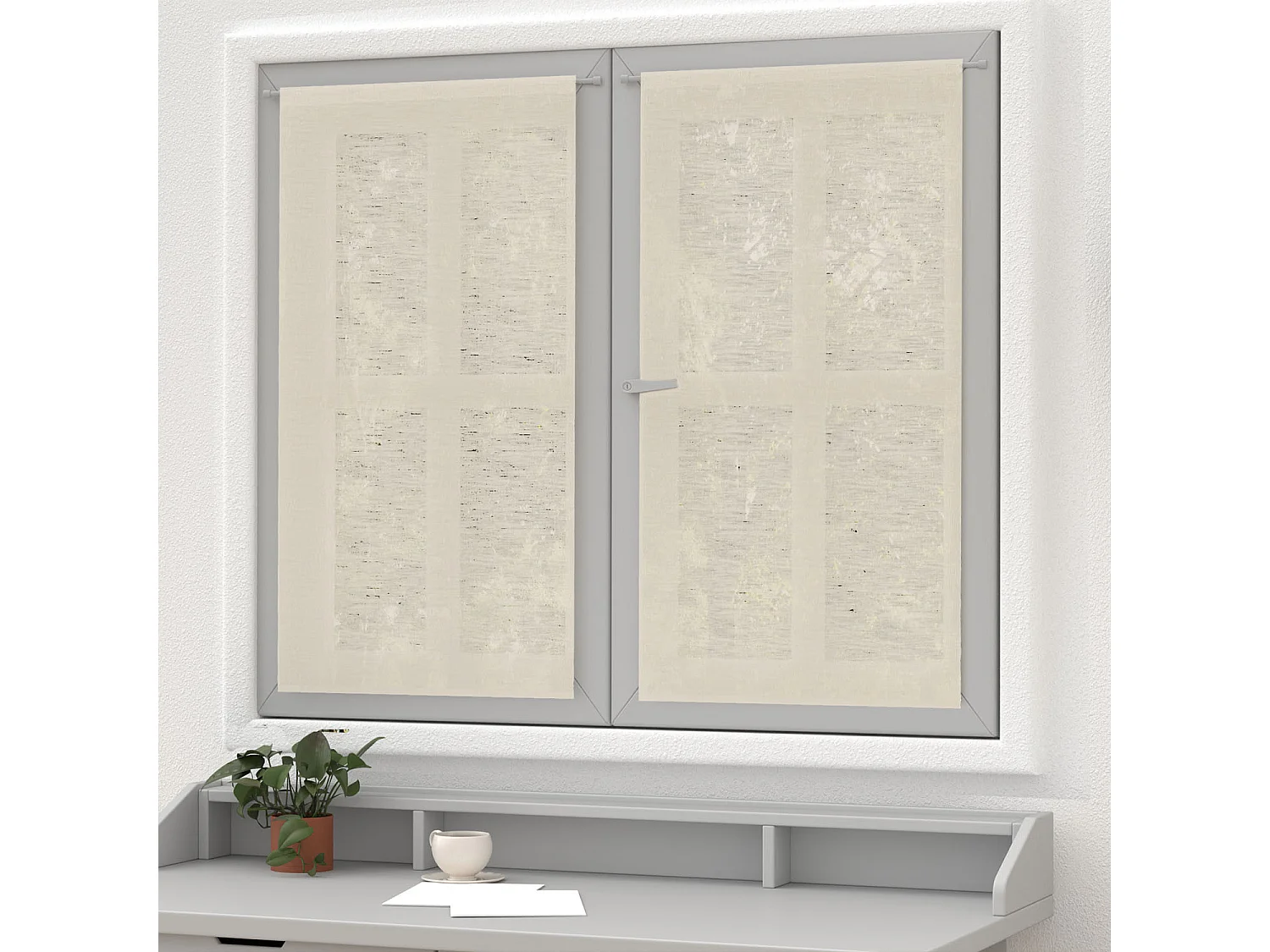 Paire de brise bise lin 60x160 cm LINEN naturel, par Soleil d'Ocre