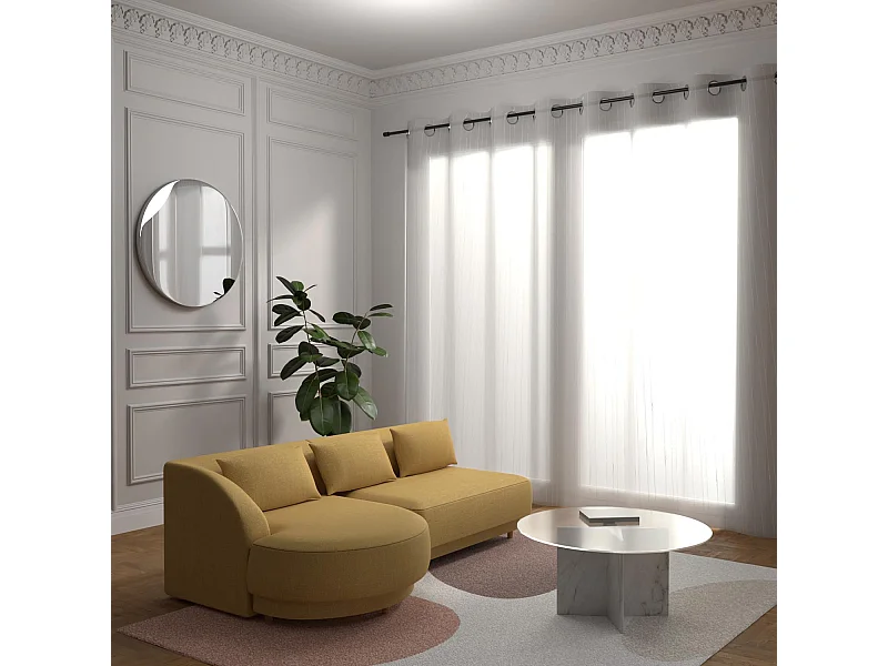 Visillo con ojales para ventana salediza 280x250 cm MAELIS blanco, no Soleil d'ocre