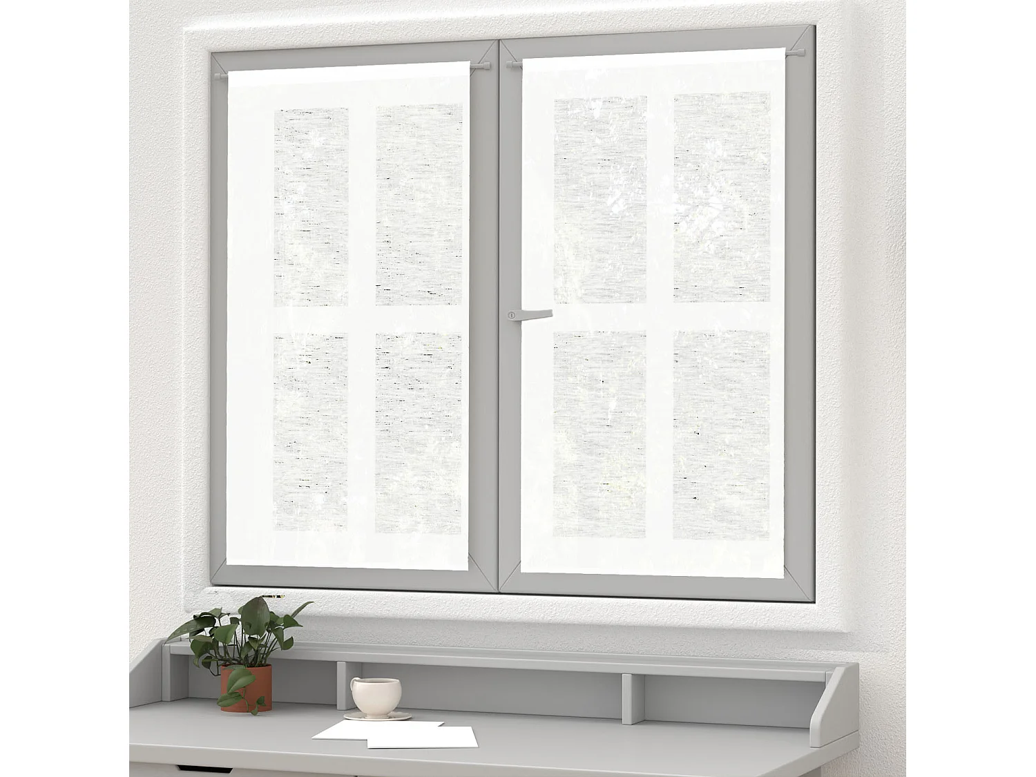 Paire de brise bise lin 60x160 cm LINEN blanc, par Soleil d'Ocre