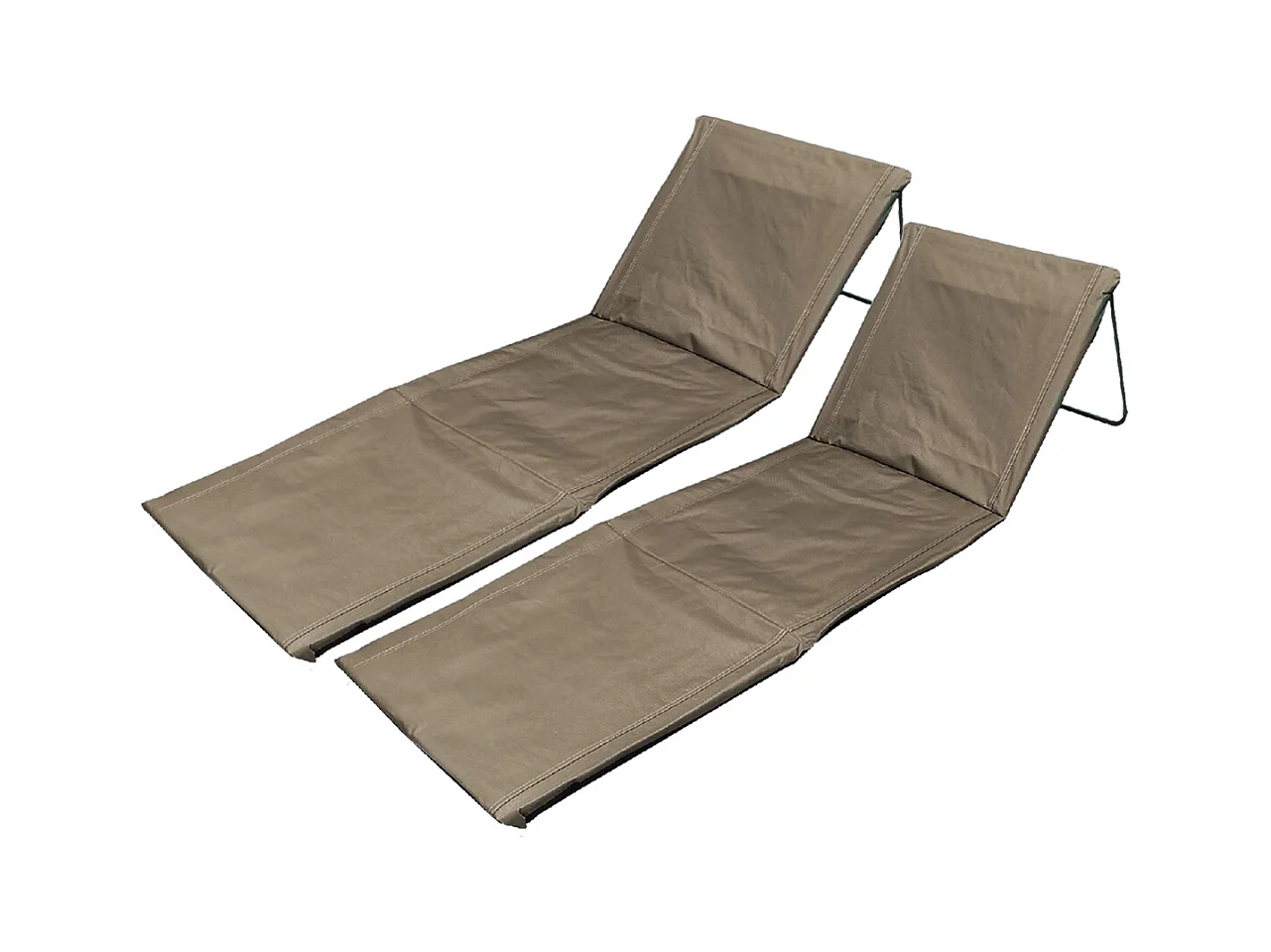 Lot de 2 matelas de plage pliant, cale dos d'extérieur , tapis de plage coloris taupe - Longueur 170 x Profondeur 54 x Hauteur 35 cm
