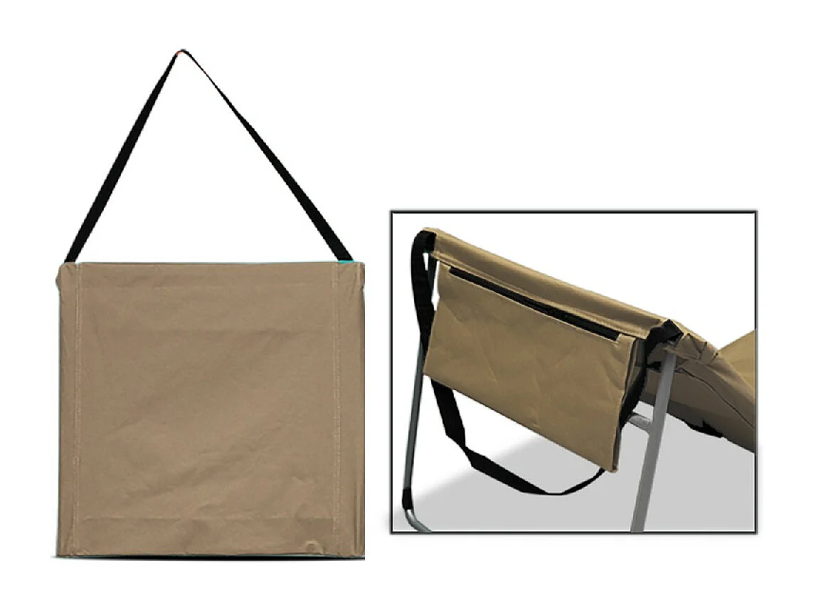 Lot de 2 matelas de plage pliant, cale dos d'extérieur , tapis de plage coloris taupe - Longueur 170 x Profondeur 54 x Hauteur 35 cm