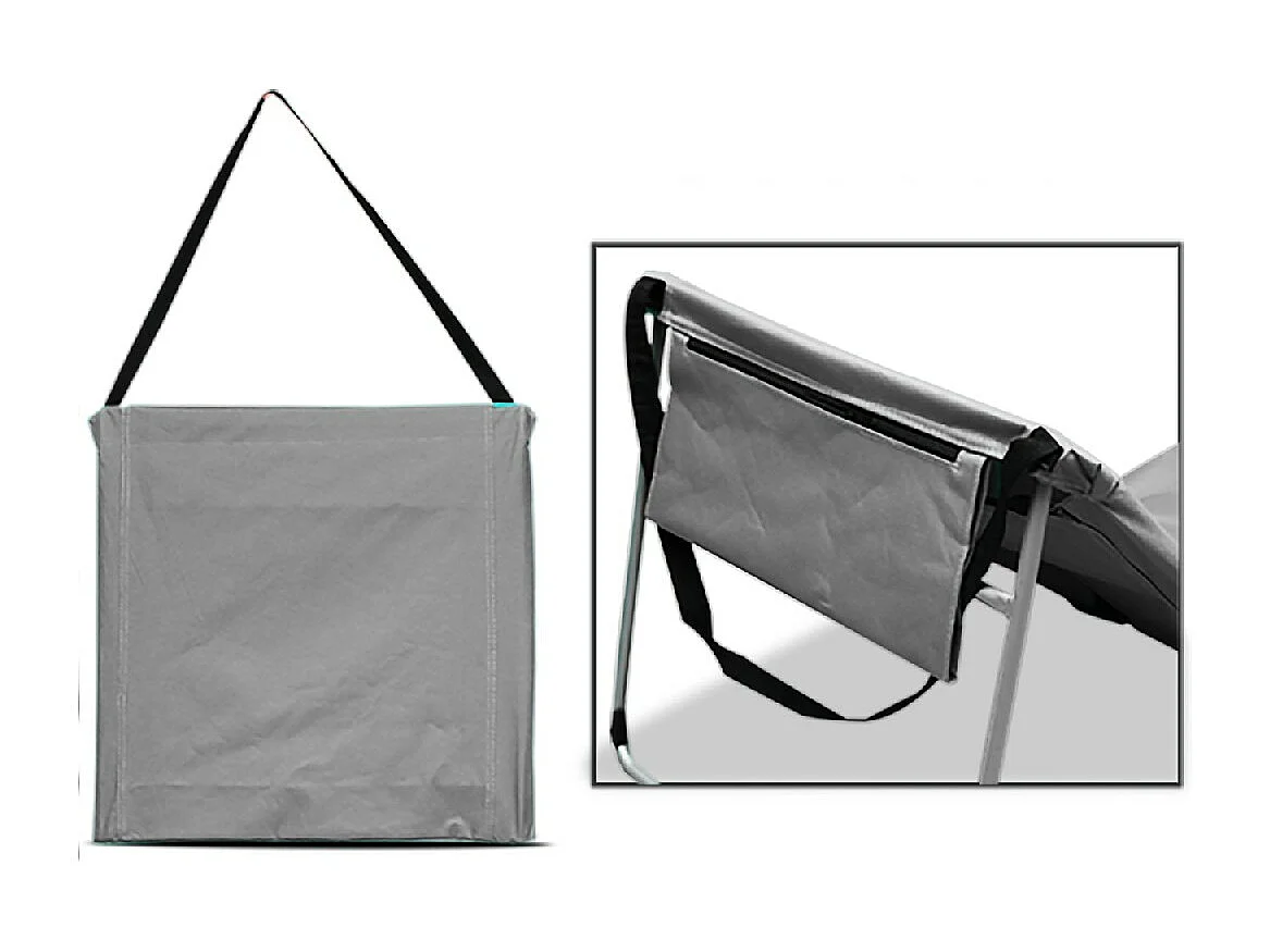 Lot de 2 matelas de plage pliant, cale dos d'extérieur , tapis de plage coloris gris - Longueur 170 x Profondeur 54 x Hauteur 35 cm