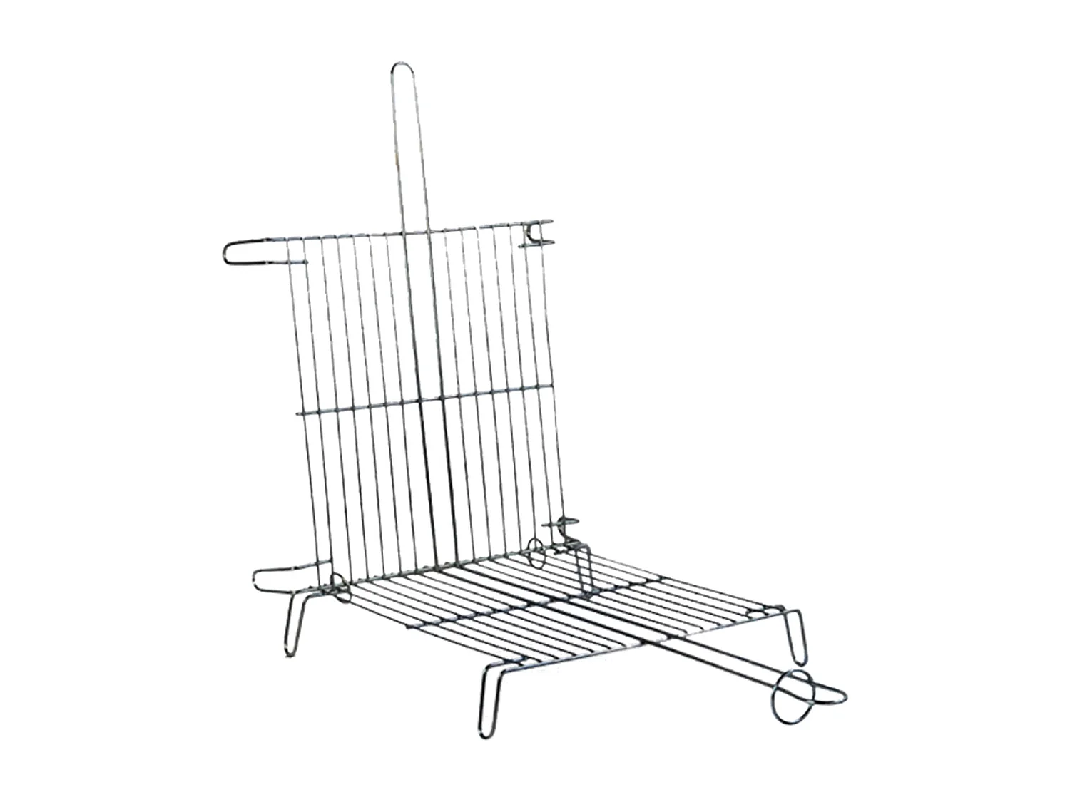 Grille double sur pieds pour barbecue en acier, grille de barbecue portable - Longueur 30 x Profondeur 30 cm