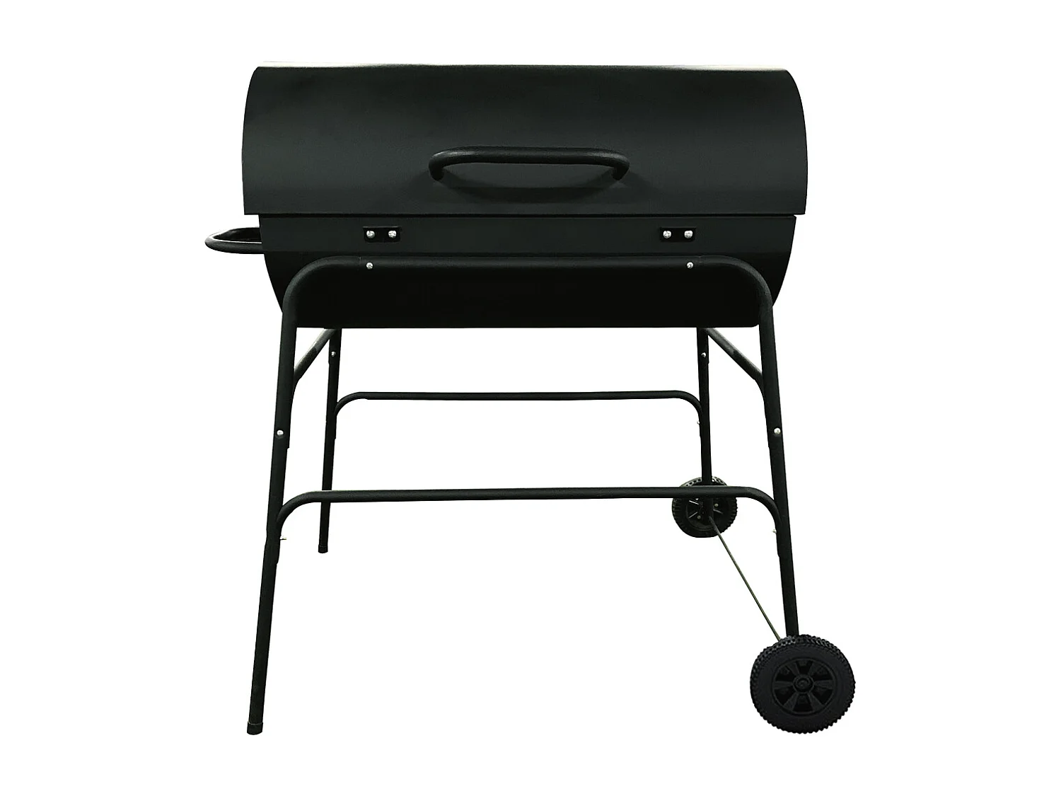 Barbecue de jardin au charbon de bois sur roulettes avec couvercle et grille en acier - Longueur 100 x Profondeur 68 x Hauteur 97 cm