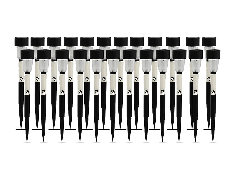 Lot de 24 lampe LED de jardin, borne solaire, éclairage solaire d'extérieur - Diamètre 4.5 x Hauteur 34.5 cm