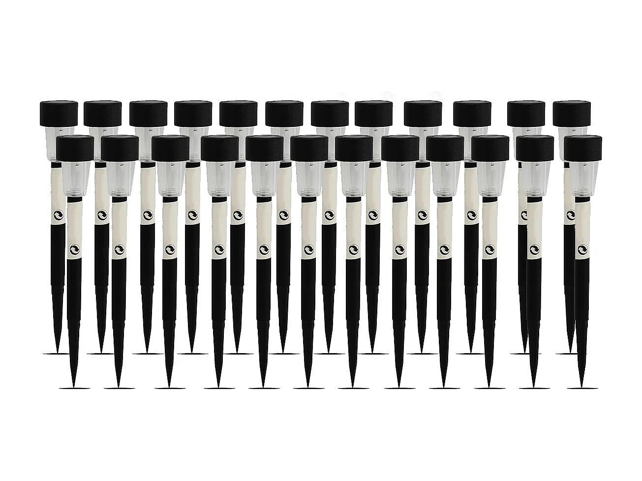 Lot de 24 lampe LED de jardin, borne solaire, éclairage solaire d'extérieur - Diamètre 4.5 x Hauteur 34.5 cm