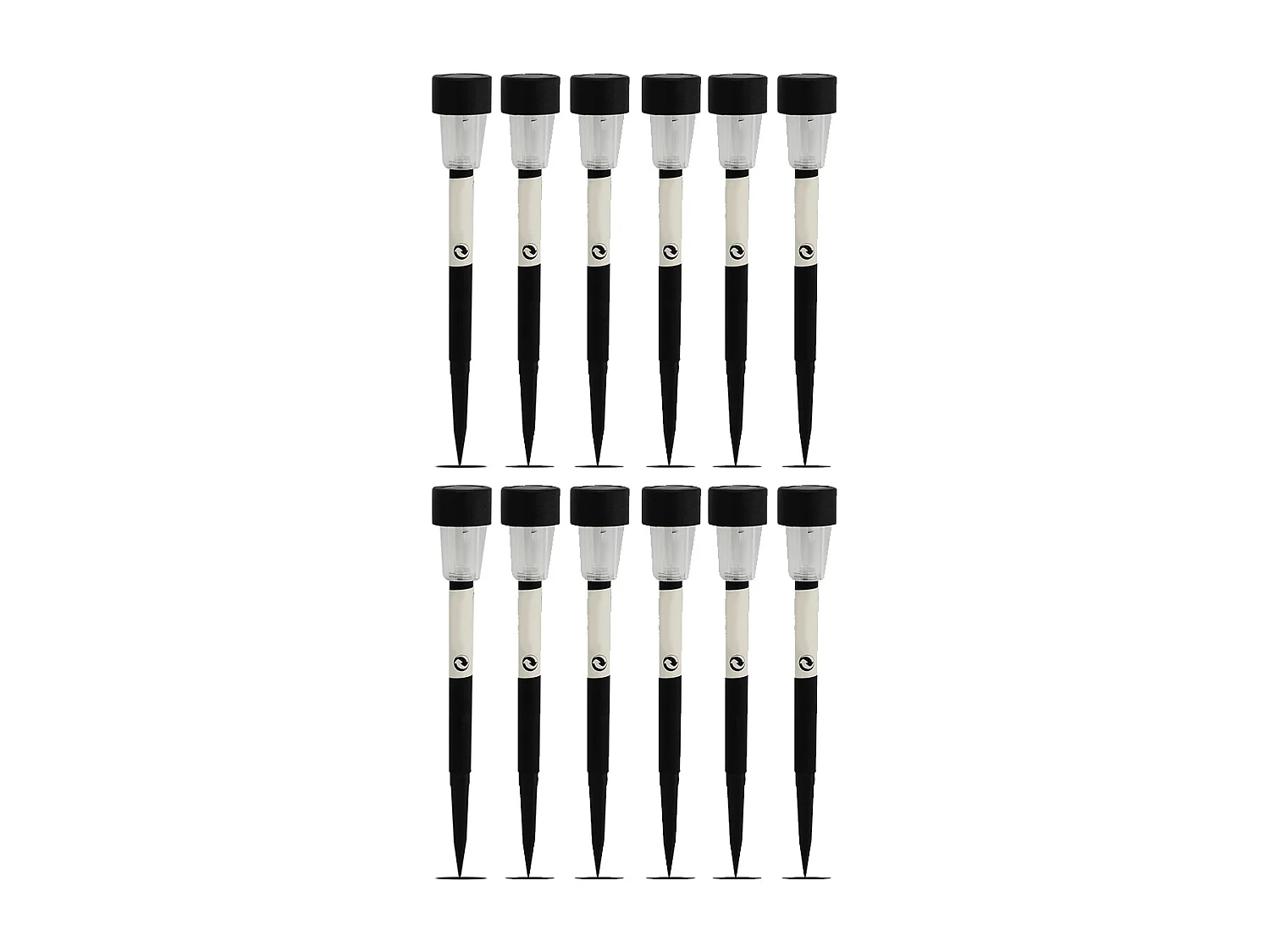 Lot de 12 lampe LED de jardin, borne solaire, éclairage solaire d'extérieur - Diamètre 4.5 x Hauteur 34.5 cm