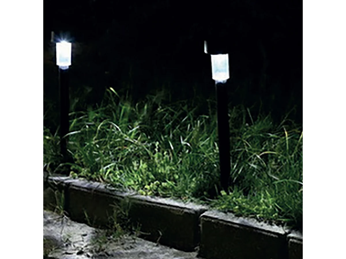 Lot de 12 lampe LED de jardin, borne solaire, éclairage solaire d'extérieur - Diamètre 4.5 x Hauteur 34.5 cm