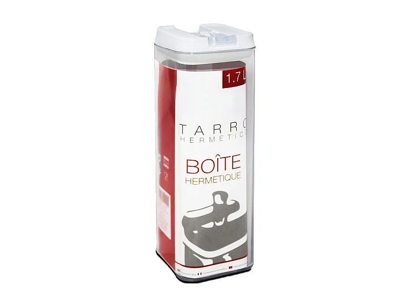 Boîte hermétique alimentaire en ABS, pot conservation cuisine avec couvercle pour céréales pâtes farine, capacité 1.7 L - L. 9.5 x P. 9.5 x H. 30.5 cm