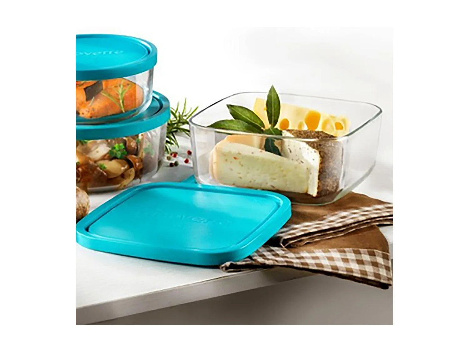 Lot de 24 boîte de conservation carrée avec couvercle hermétique, frigoverre en verre - Longueur 19 x Profondeur 19 x Hauteur 8 cm