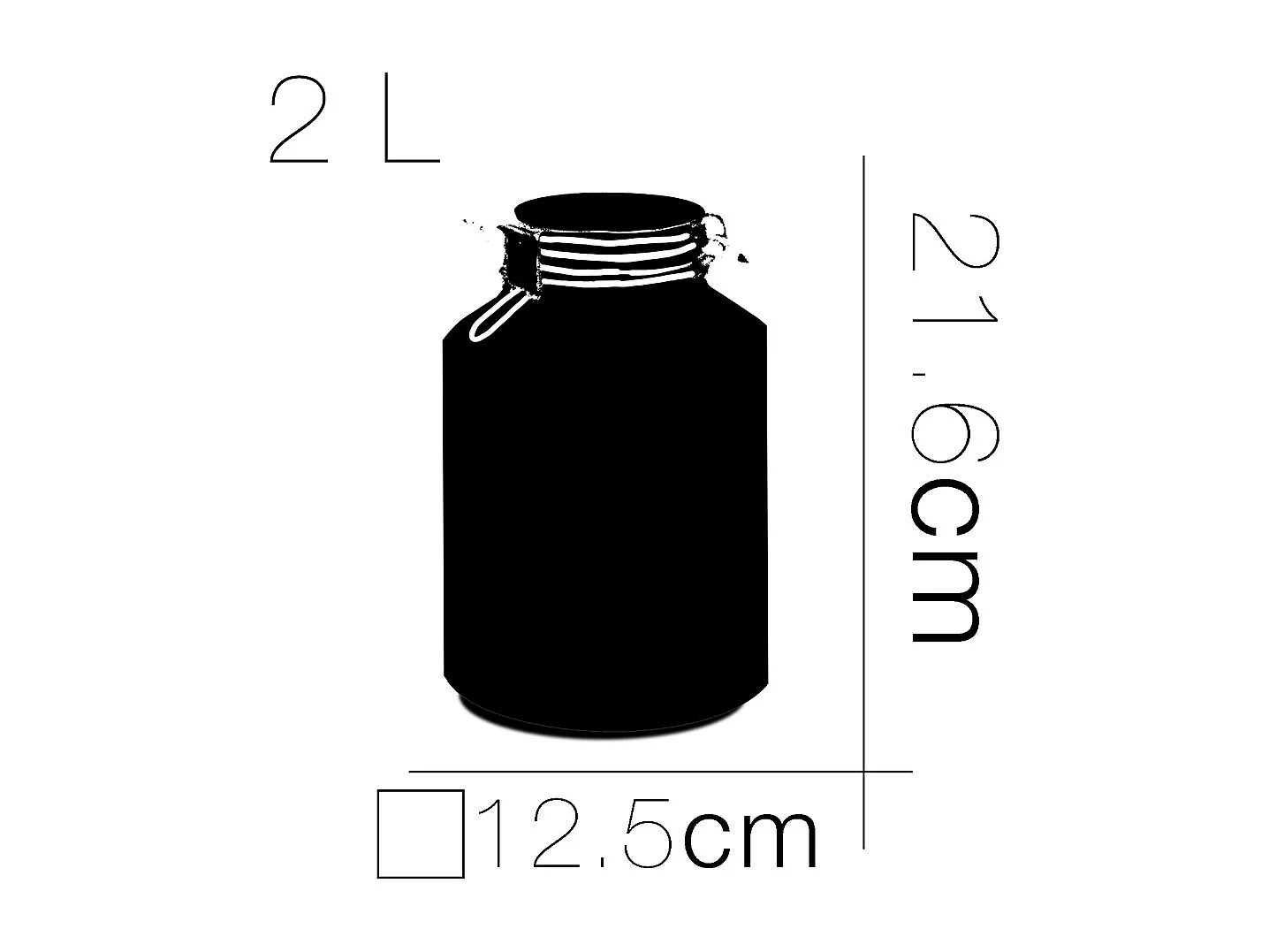 Lot de 2 bocaux hermétiques à bouchon mécanique, bocal pot de conservation, jarre en verre, capacité 2 L - Diamètre 12.5 x Hauteur 21.6 cm