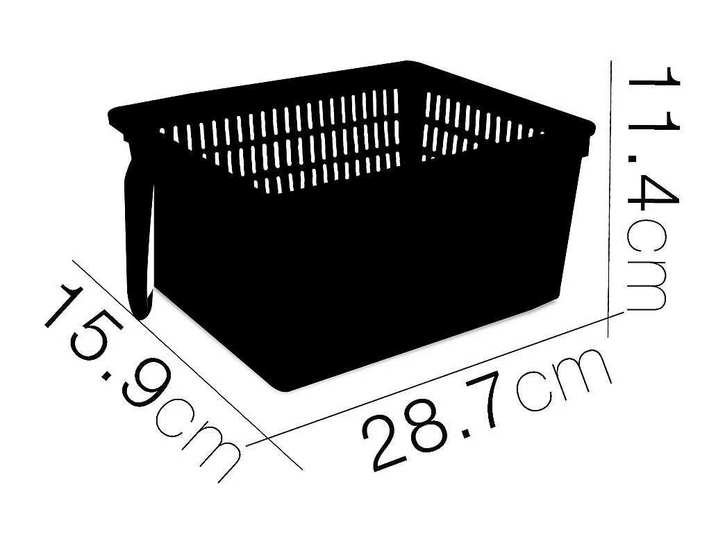 Lot de 3 organisateur de rangement pour réfrigérateur, bac de rangement effet maille avec poignée - Longueur 28.7 x Profondeur 15.9 x Hauteur 11.4 cm
