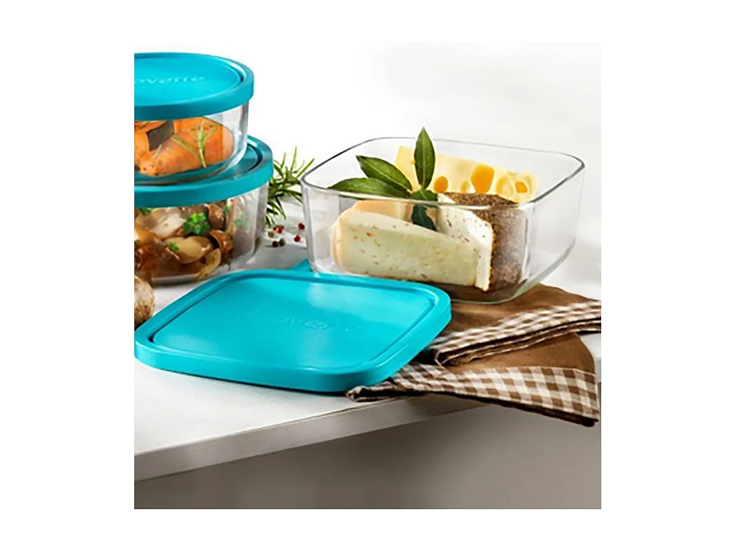 Boîte de conservation avec couvercle hermétique frigoverre - Longueur 22 x Profondeur 22 x Hauteur 9.4 cm