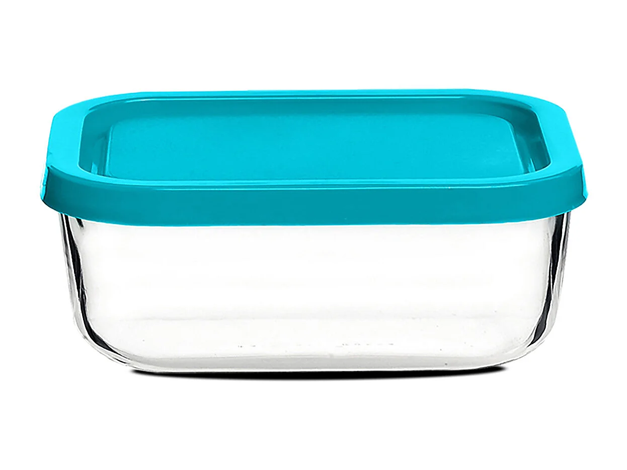 Lot de 6 boîte de conservation rectangulaire avec couvercle hermétique, frigoverre en verre - Longueur 13 x Profondeur 10 x Hauteur 6.6 cm