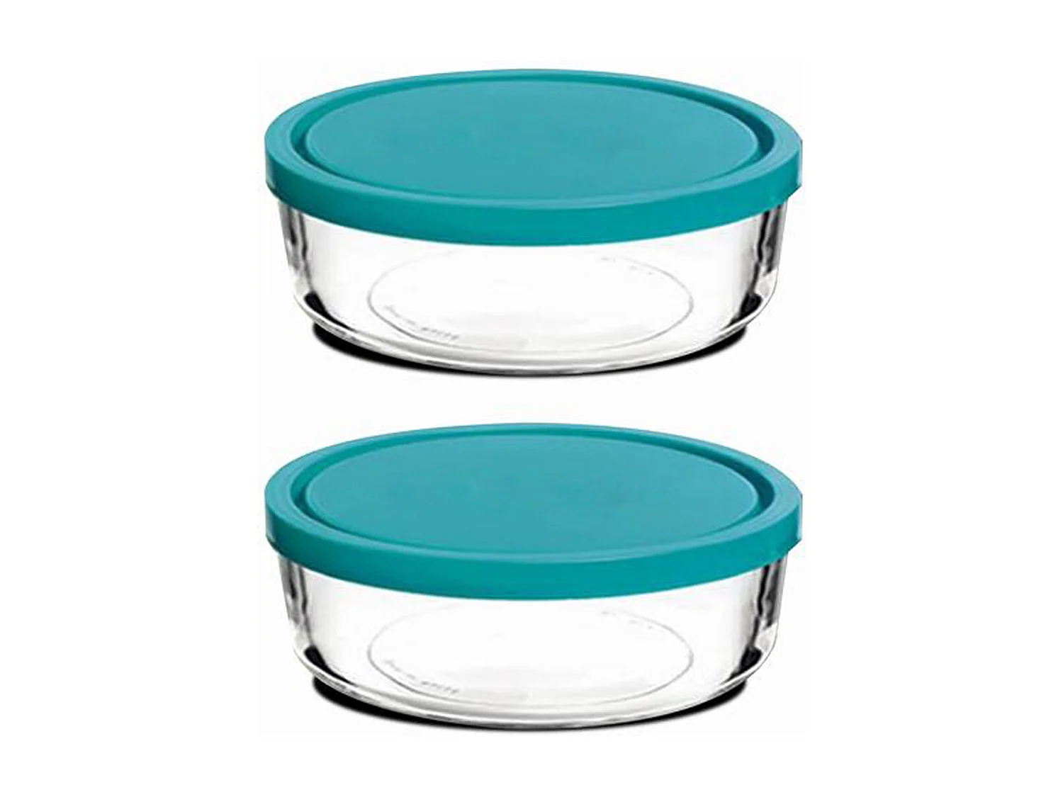 Lot de 2 boîtes de conservation avec couvercle hermétique frigoverre - Diamètre 23 x Hauteur 9.6 cm