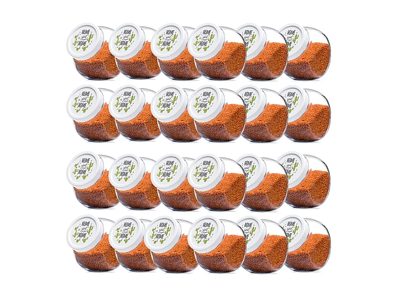 Lot de 24 bocals à bonbons bocal en verre avec couvercle pot de conservation -Diamètre 10.5 x Hauteur 16 cm