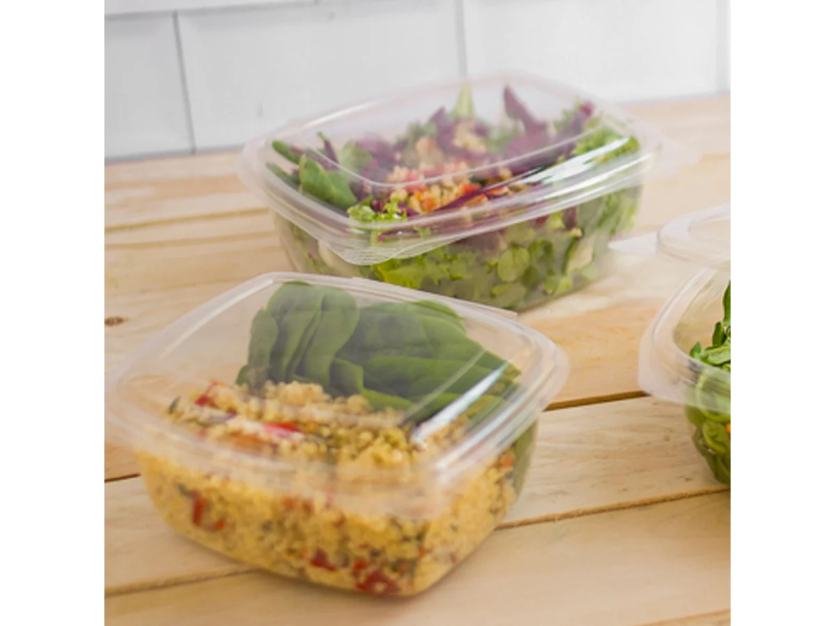 Lot de 12 boîte de conservation carrée avec couvercle, récipient alimentaire, capacité 2.1 L - Longueur 19.5 x Profondeur 19.5 x Hauteur 11.5 cm