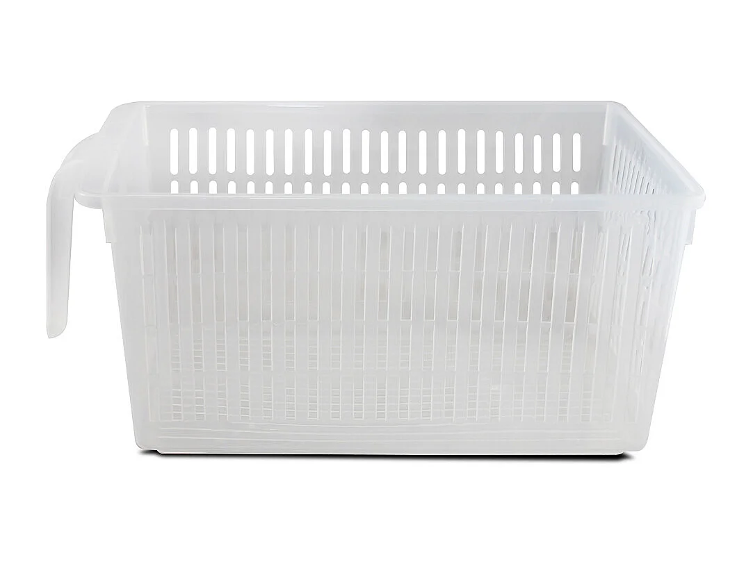 Lot de 6 organisateur de rangement pour réfrigérateur, bac de rangement effet maille avec poignée - Longueur 28.7 x Profondeur 15.9 x Hauteur 11.4 cm