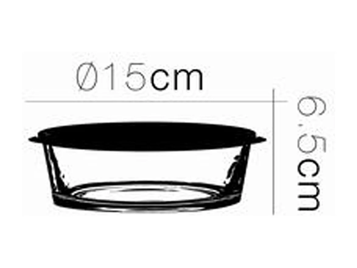 Lot de 12 boîte de conservation rond avec couvercle hermétique, frigoverre en verre - Diamètre 15 x Hauteur 6.5 cm