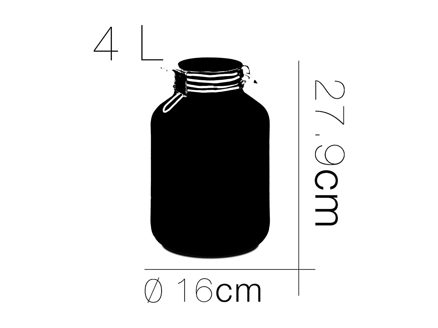 Lot de 2 bocaux hermétiques à bouchon mécanique, bocal pot de conservation, jarre en verre, capacité 4 L - Diamètre 16 x Hauteur 27.9 cm