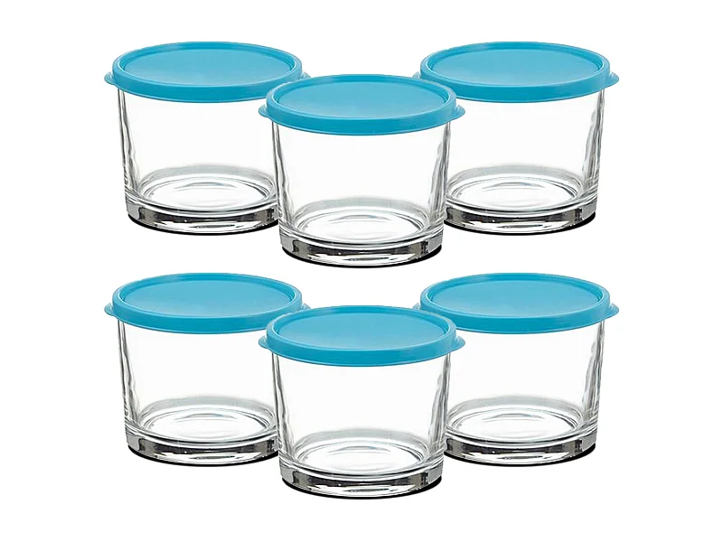 Lot de 12 boîte de conservation rond avec couvercle hermétique, frigoverre en verre - Diamètre 12 x Hauteur 9.9 cm