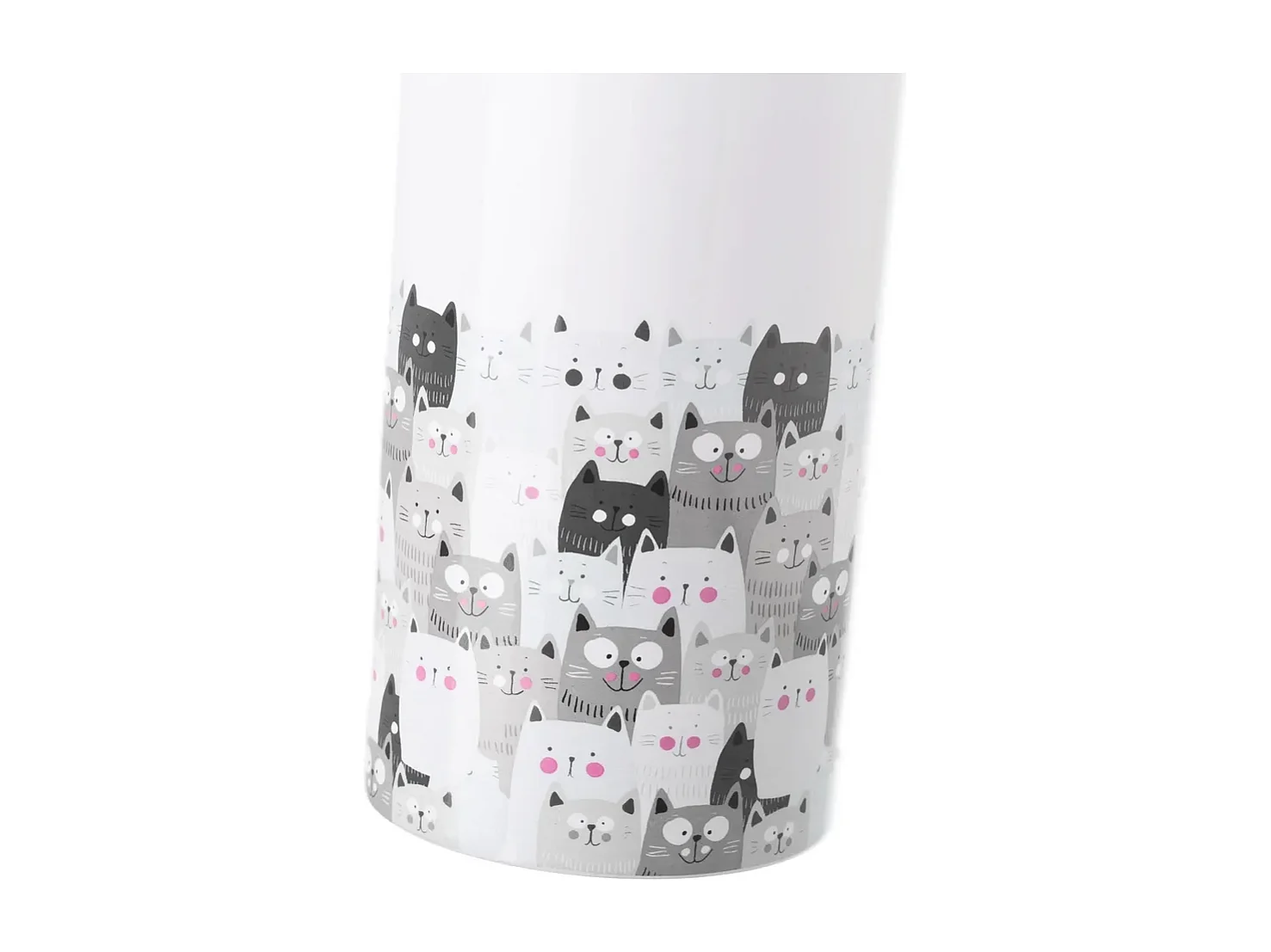 Lot de 2 brosse de toilette WC avec support, porte brosse WC avec motif imprimé chat en céramique - Diamètre 10 x Hauteur 32 cm