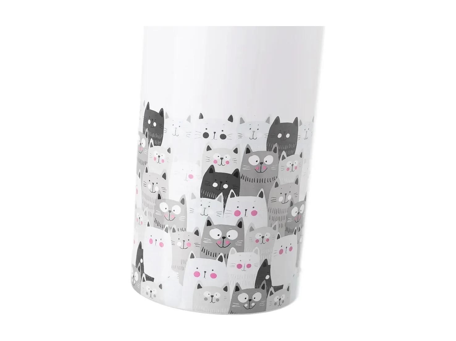 Lot de 2 brosse de toilette WC avec support, porte brosse WC avec motif imprimé chat en céramique - Diamètre 10 x Hauteur 32 cm