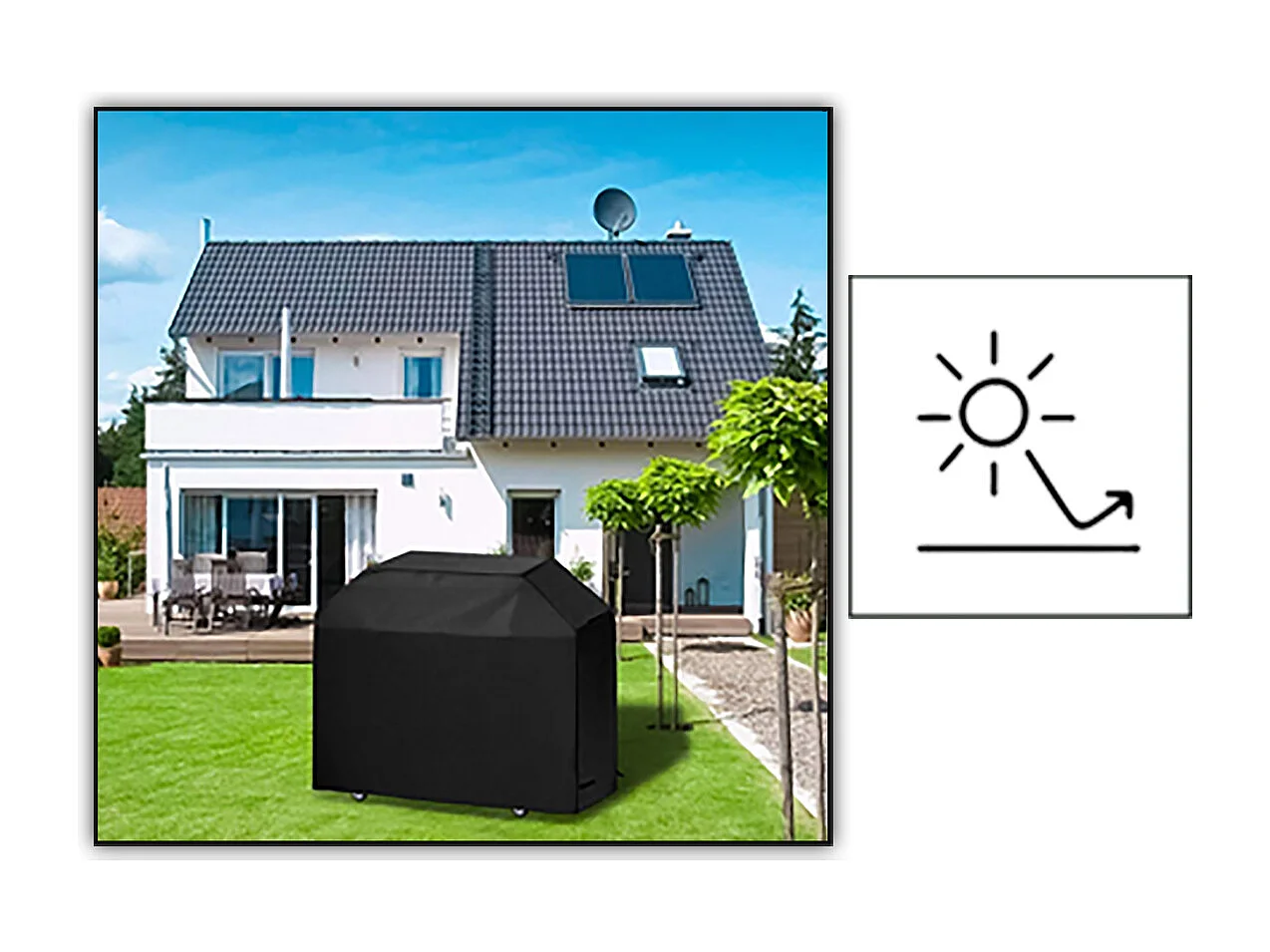 Housse de protection pour barbecue, bache de protection pour barbecue jardin d'extérieur - Longueur 82 x Profondeur 50 x Hauteur 62 cm