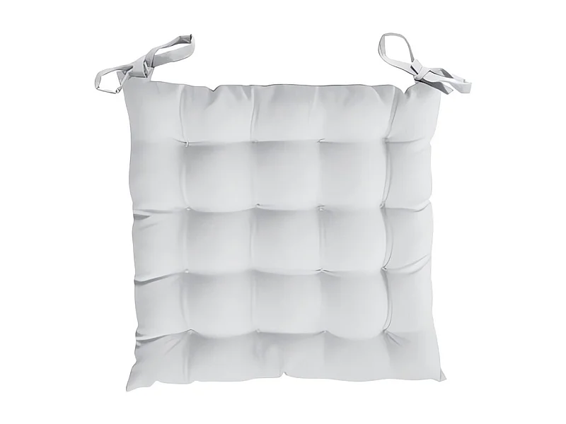 Cojin de silla acolchada de algodón 40x40x5 cm PANAMA blanco, de Soleil d'Ocre