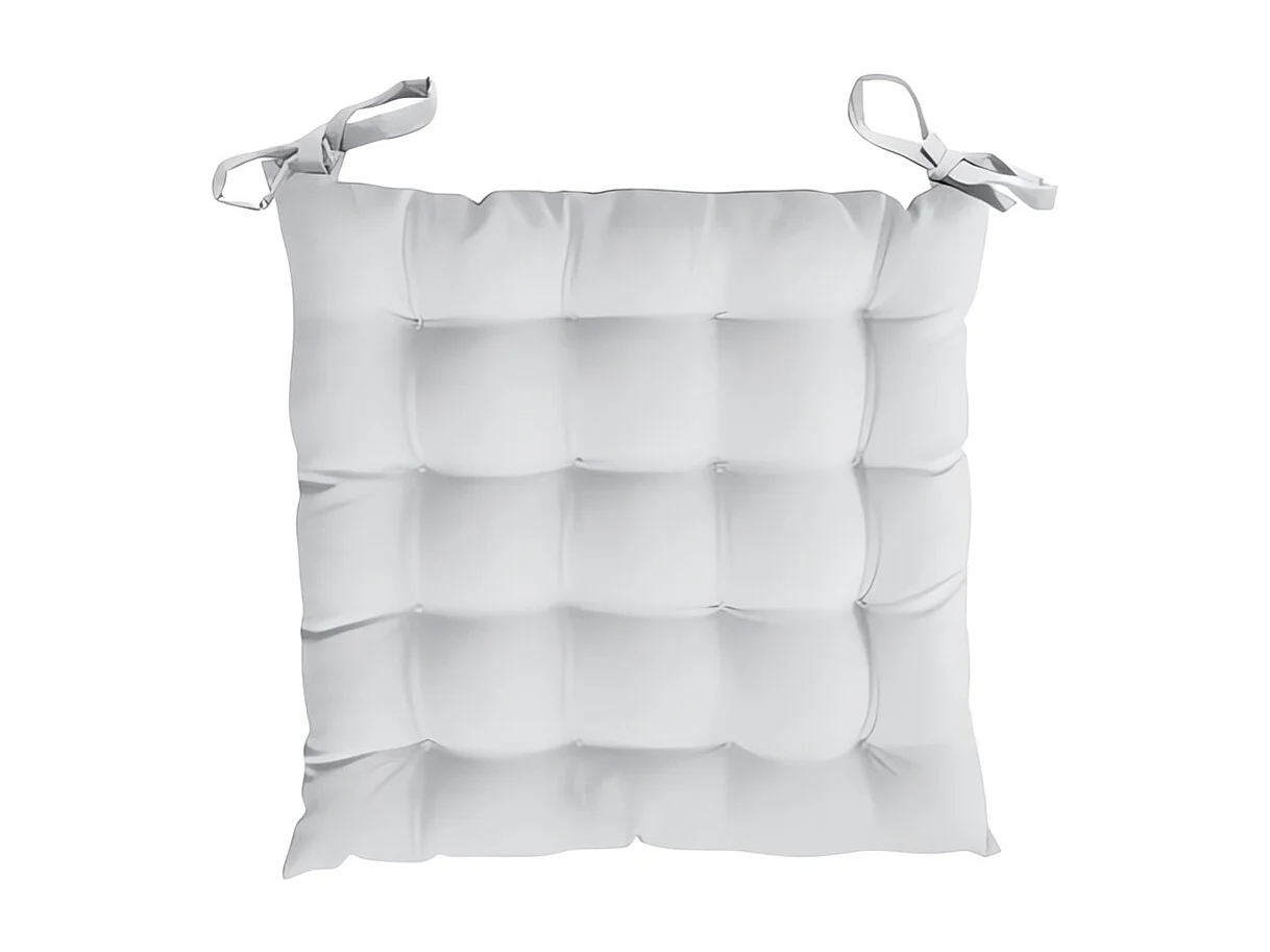 Cojin de silla acolchada de algodón 40x40x5 cm PANAMA blanco, de Soleil d'Ocre