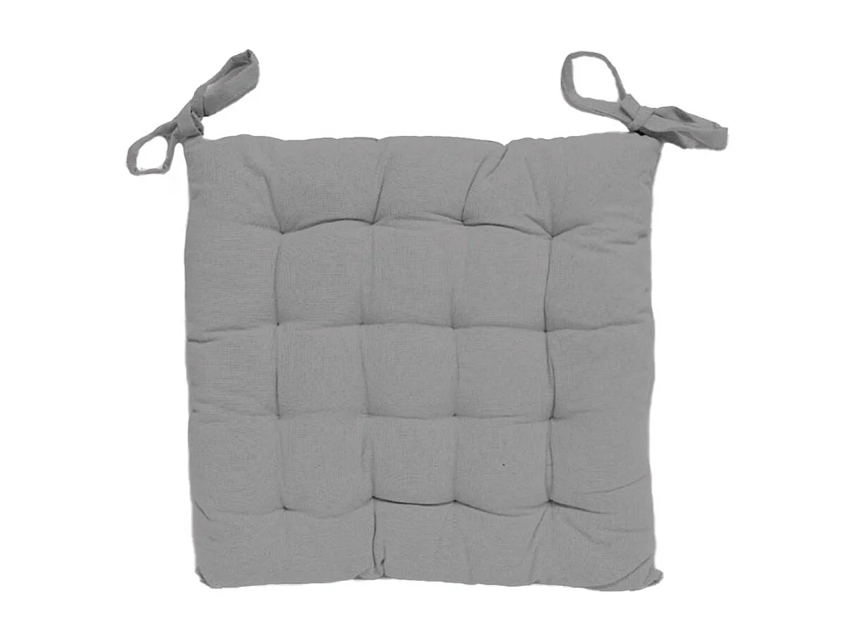 Dessus de chaise capitonné en coton 40x40x5 cm PANAMA gris, par Soleil d'Ocre