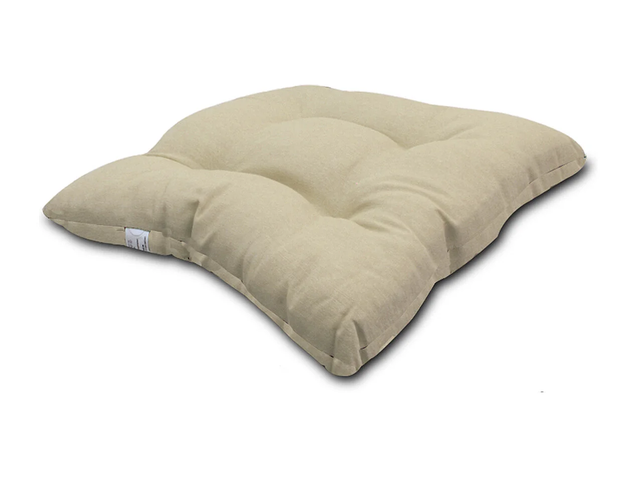 Lot de 6 coussin de chaise, galette de siège, coussin d'assise intérieur/extérieur coloris sable - Longueur 40 x Profondeur 40 cm