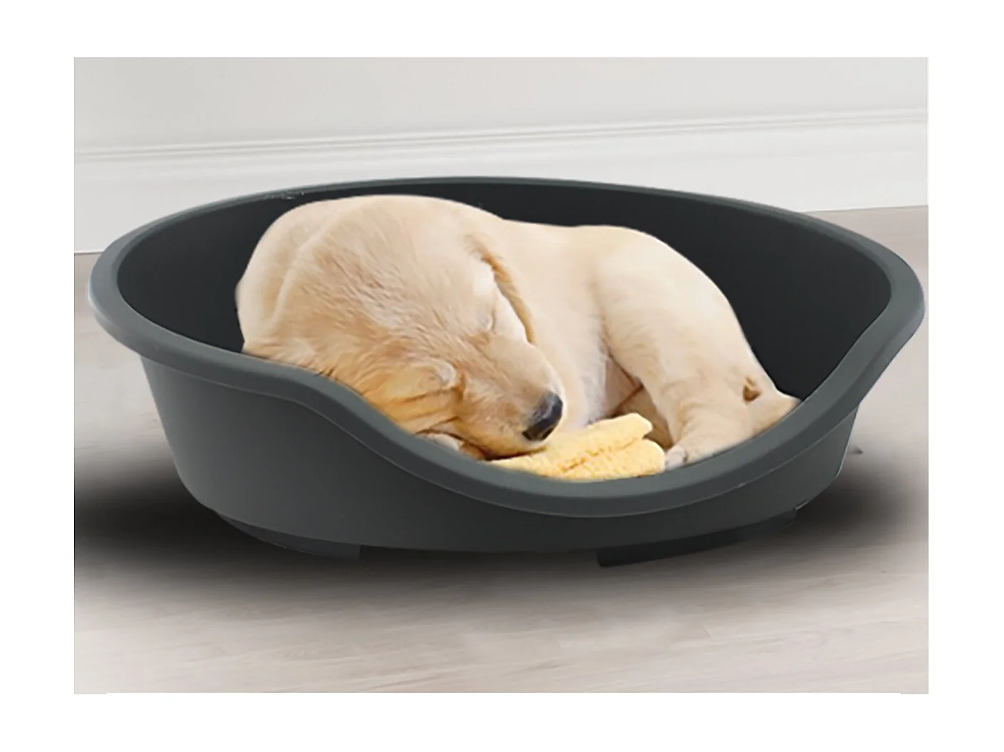 Panier pour chien, lit pour chien intérieur/extérieur coloris gris - Longueur 95 x Profondeur 70 x Hauteur 29 cm