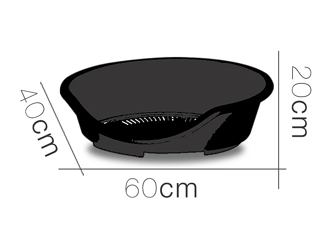 Panier pour chien, lit pour chien intérieur/extérieur coloris gris - Longueur 60 x Profondeur 40 x Hauteur 20 cm