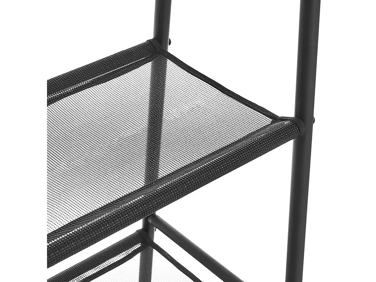 Porte-manteau, portant à vêtement avec 2 étagères coloris noir - Longueur 70,50 x Profondeur 30,50 x Hauteur 165 cm