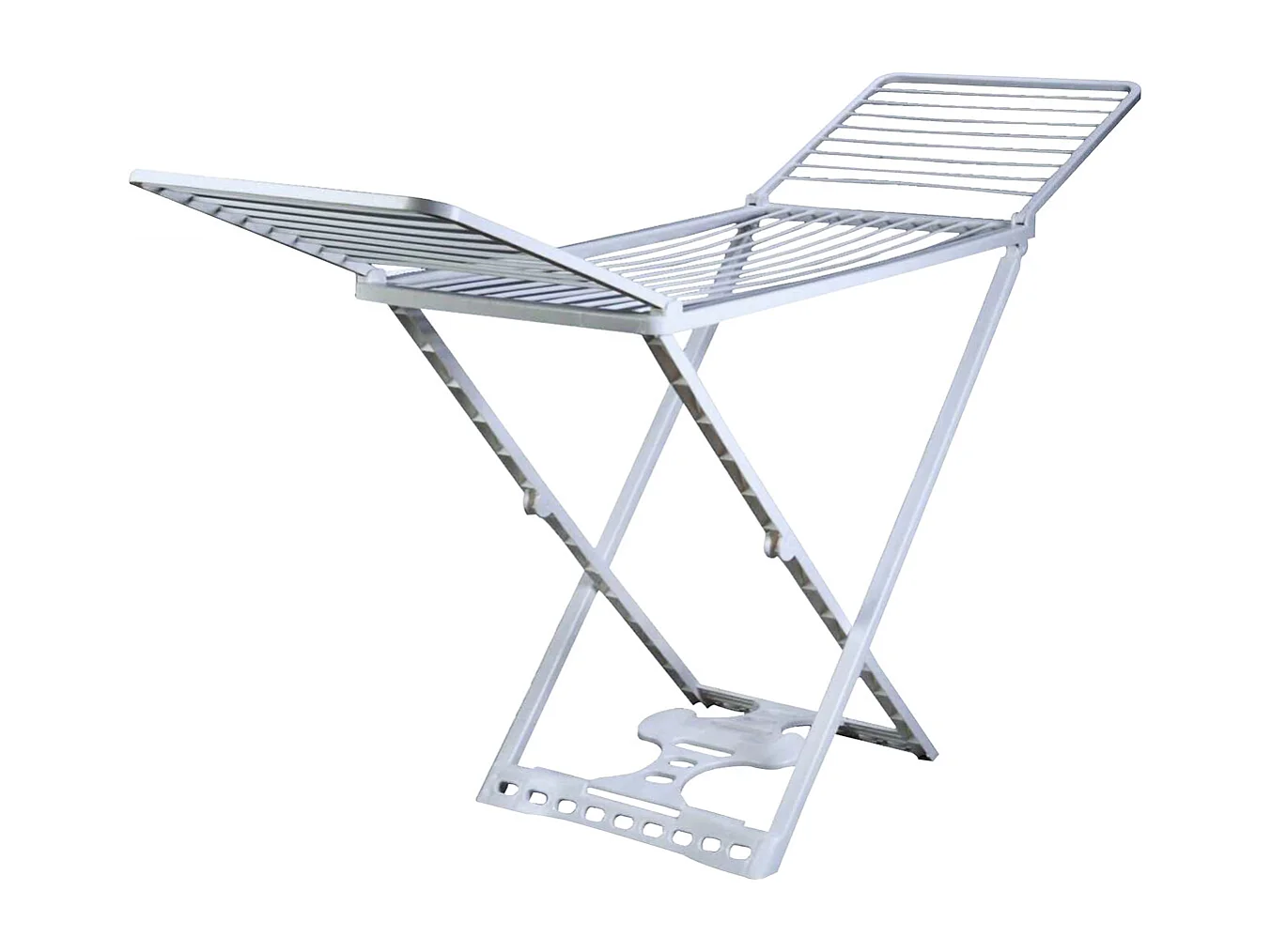 Séche-linge avec ailes, séchoir à linge en résine recyclée à 40 %, étendoir pliable 20 m d'étendage coloris blanc