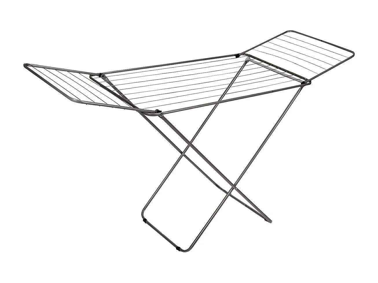 Séche-linge avec ailes, séchoir à linge en métal, étendoir pliable 18 m d'étendage coloris gris