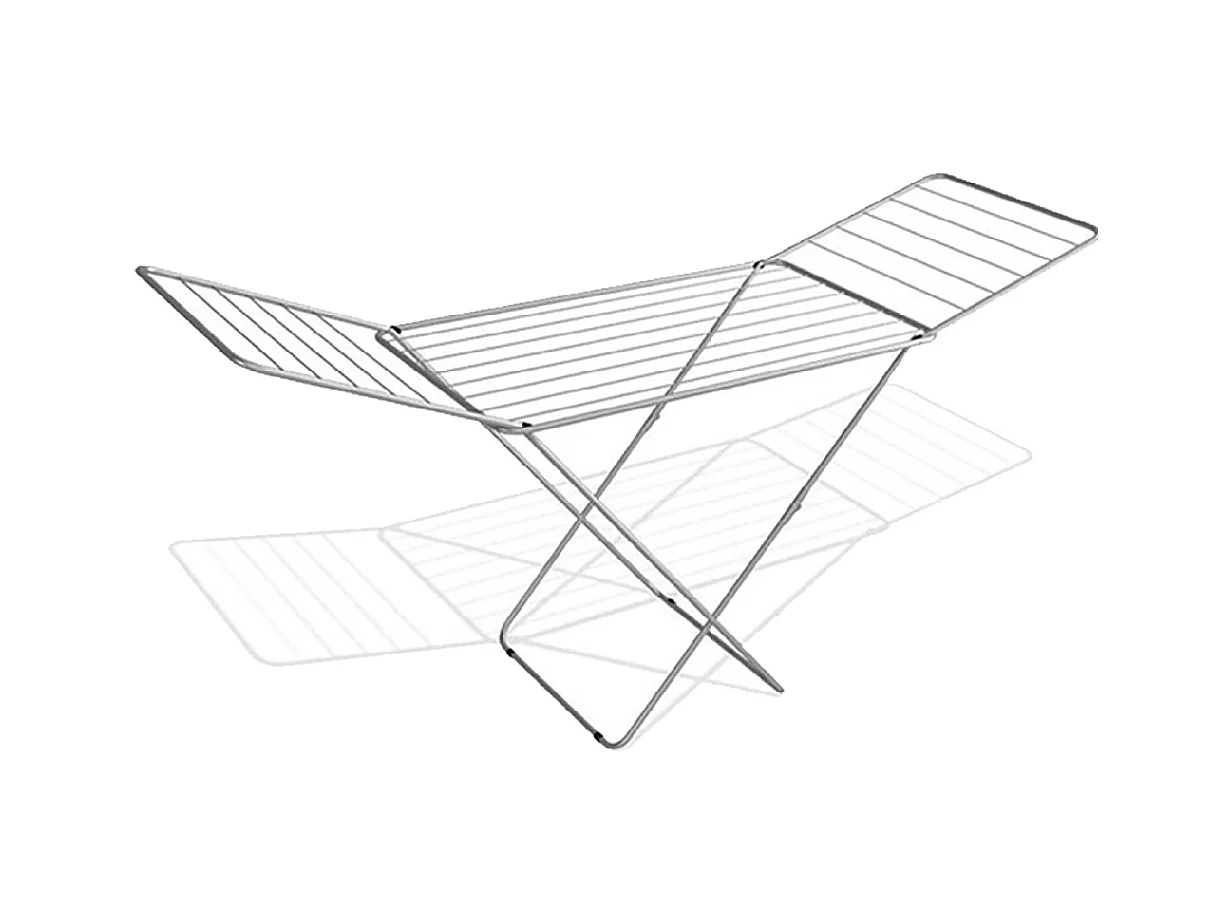 Séche-linge avec ailes, séchoir à linge, étendoir pliable 18 m d'étendage coloris gris - Longueur 180 x Profondeur 55 x Hauteur 96 cm