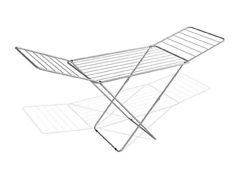 Séche-linge avec ailes, séchoir à linge, étendoir pliable 18 m d'étendage coloris gris - Longueur 180 x Profondeur 55 x Hauteur 96 cm