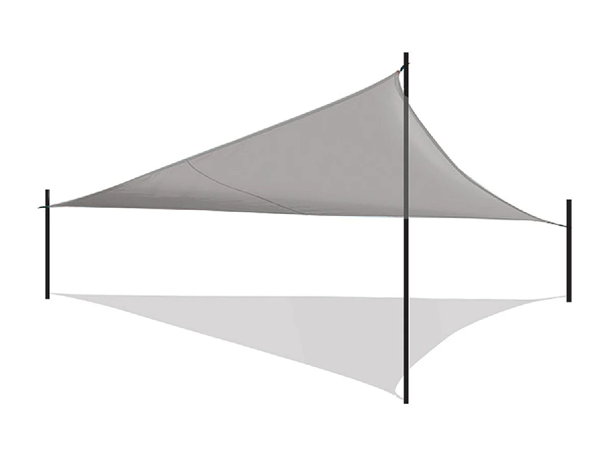 Toile d'ombrage triangulaire + Sac, auvent imperméable d'extérieur, pour terrasse jardin coloris gris - Format 400 x 400 x 400 cm