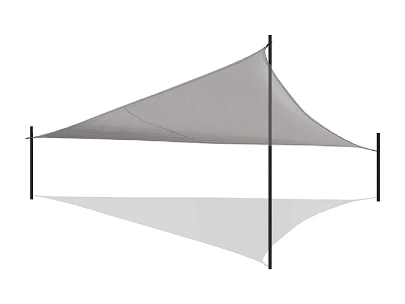 Toile d'ombrage triangulaire + Sac, auvent imperméable d'extérieur, pour terrasse jardin coloris gris - Format 400 x 400 x 400 cm