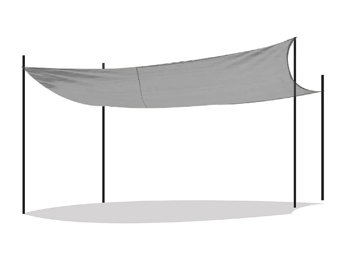 Toile d'ombrage rectangulaire + Sac, auvent imperméable d'extérieur, pour terrasse jardin coloris gris - Longueur 300 x Profondeur 200 cm